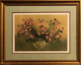 415 Kaiko Moto " Les Roses" Aquatint Etching 495.00