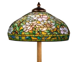 Rare Tiffany Studios, New York White Peony Table Lamp