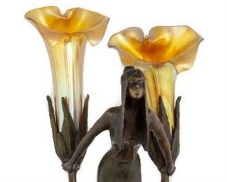 Gustav Gurschner (Austrian, 1873-1970) Art Nouveau Lily Lamp