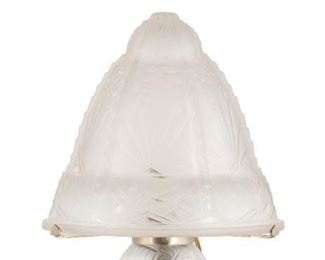 Muller Frères Art Deco Frosted Glass Lamp