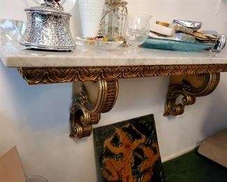 Marble & Gold wall shelf