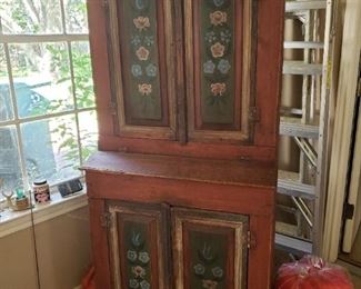 Star of the Show- Original Hand Painted Swedish Cupboard- 1800's