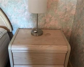 2 2 drawer nightstands - 1 stand has some damage