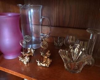 Love the little name card holders. Lenox clear little dish