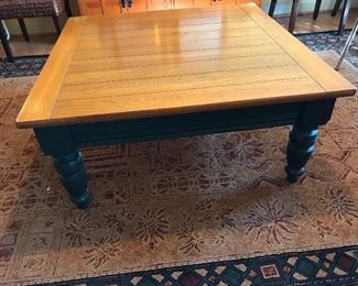 Nice Oak and Pine Coffee Table. Legs and frame are painted