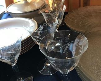 Lovely thin thin thin etched crystal stems (6)