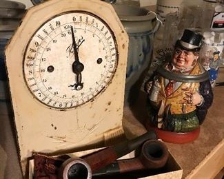 Krups Vintage Scale and look at these French Pipes. Love the German Stein