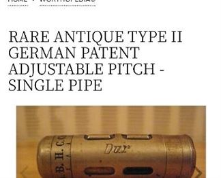 Rare German Adjustable Pitch Single Pipe