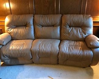 Leather Reclining Sofa and Loveseat (2 pcs - Electric.