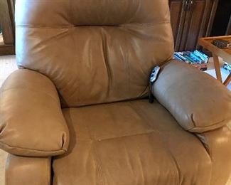Reclining Leather Recliner - electric