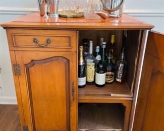 Bar cabinet and tools 
