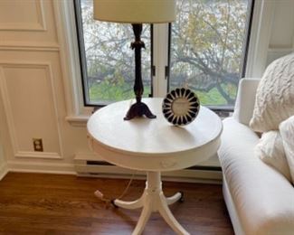 Vintage small round side table 