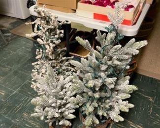Christmas wreaths, garlands, small trees and decor 