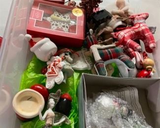 Christmas wreaths, garlands, small trees and decor 