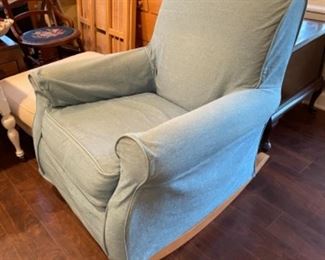 Blue rocking armchair 