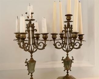 Antique marble candlesticks 