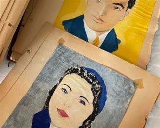 Vintage scrapbook with original art from 1949