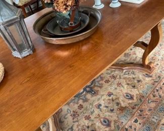Dining table and area rug