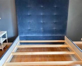 King size bed frame (blue velvet)