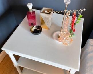 Side table, costume jewelry 