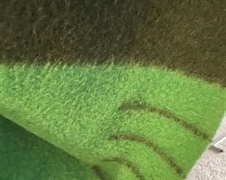Vintage Green Hudson Bay Stripe 4 point wool blanket 