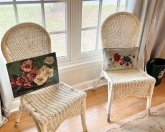 Pair of wicker chairs 