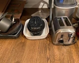 Toaster, pots and pans 