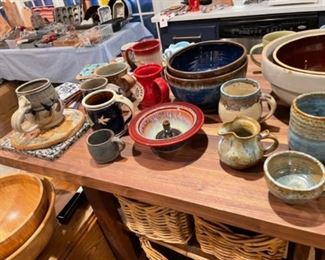 Pottery mugs and bowls 