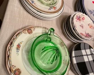 Antique plates, juicers, china 