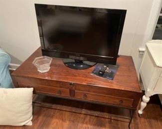 Pottery Barn Coffee table (like new), flat screen TV