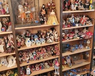 Dolls, some amazing Native American dolls up top.