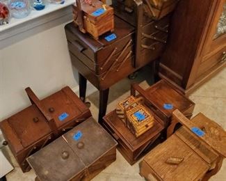 Vintage German sewing baskets.