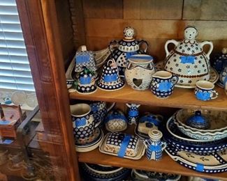 All hand painted Polish Pottery.