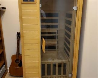 I person dry sauna with built in sound system. Great for the body!