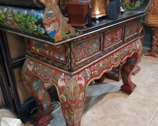 Antique hand painted Alter Table from Tibet. 