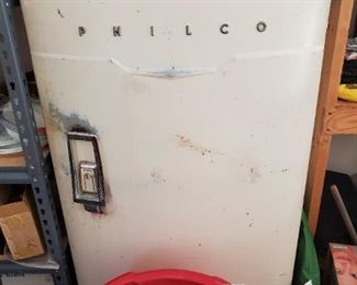 50s Philco Refrigerator....still works. How cool would that be restored in a man cave!