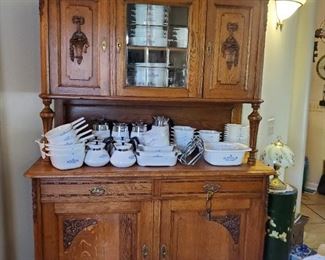 Another Beautiful Cupboard with an extensive Corning Ware Collection.
