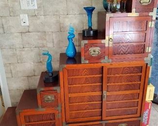 Korean Step Tansu! I love this piece! It can be configured different ways. Loads of storage!