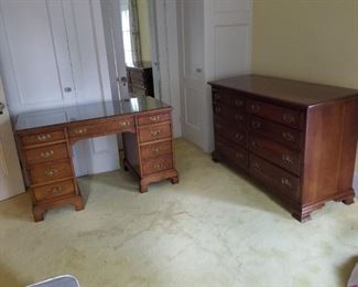 Stickley desk and a solid wood dresser 