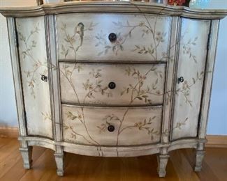 Painted chest details in neutral colors