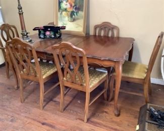 French Provincial dining set with china cabinet