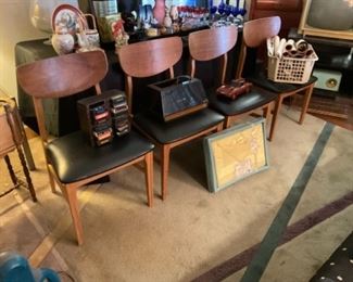set of four mid century chairs