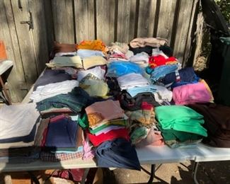 tables of vintage children clothing