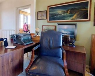 Navy Leather office chair