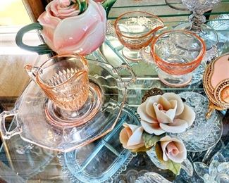 Pink depression glass