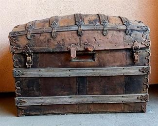 Antique wood trunk 