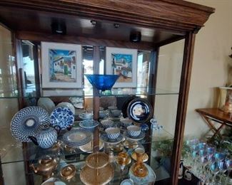 Vintage gold teapot & creamer & sugar