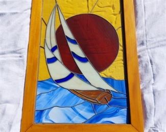 Stained glass of boat