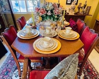 Antique dining table set