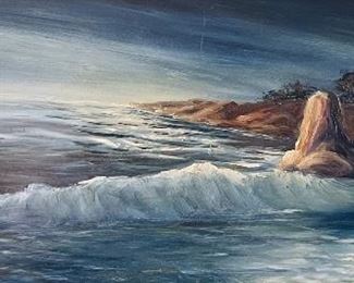 Vintage ocean painting 